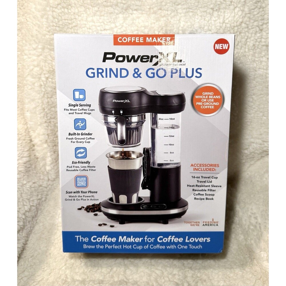 PowerXL Grind and Go Plus Coffee Maker Automatic Single-Serve Coffee Machine - Picture 2 of 4